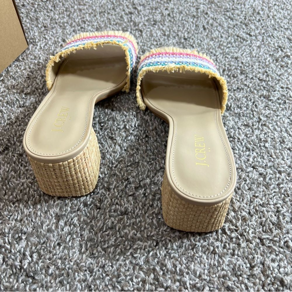 New with box - J.Crew Woven mule heels in Rainbow Raffia | Size 8.5 - Picture 7 of 8
